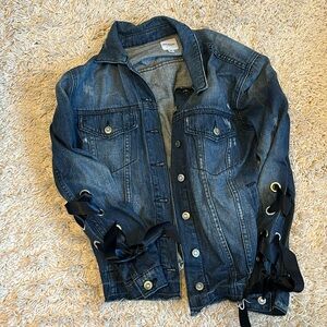 Kenzie Jean Jacket with satin bow detail